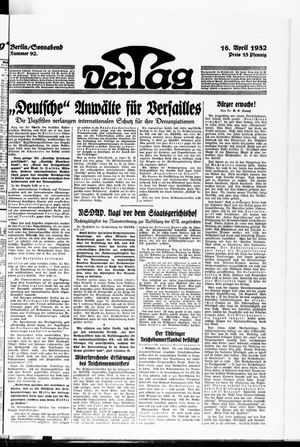 Der Tag vom 16.04.1932