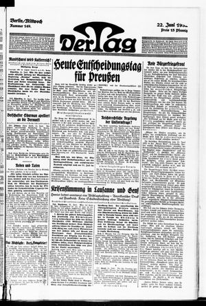 Der Tag vom 22.06.1932