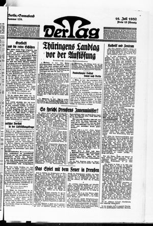 Der Tag vom 16.07.1932