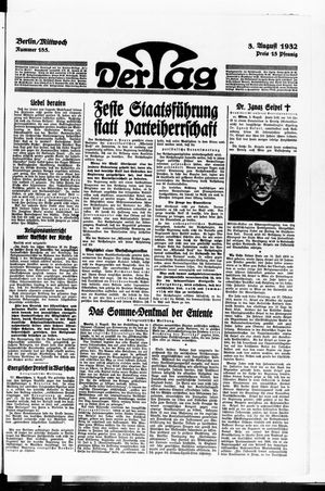 Der Tag vom 03.08.1932