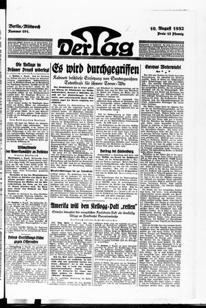 Der Tag vom 10.08.1932
