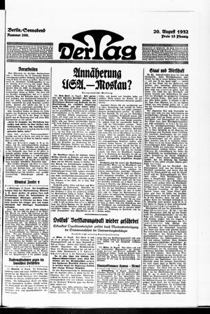 Der Tag vom 20.08.1932