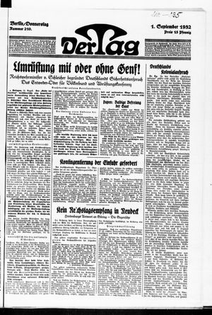 Der Tag vom 01.09.1932
