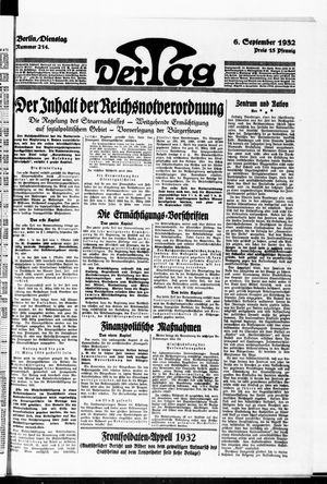 Der Tag on Sep 6, 1932
