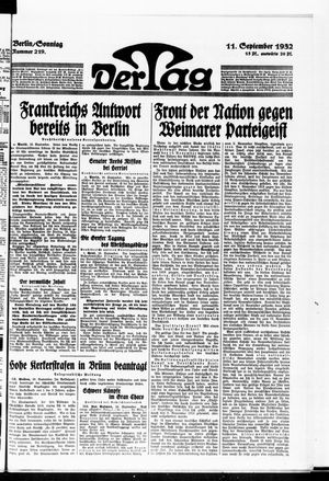 Der Tag on Sep 11, 1932