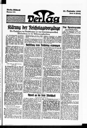 Der Tag vom 28.09.1932
