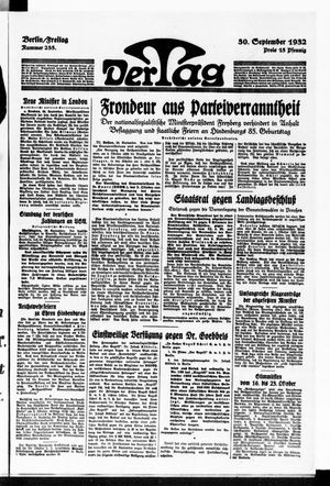 Der Tag vom 30.09.1932