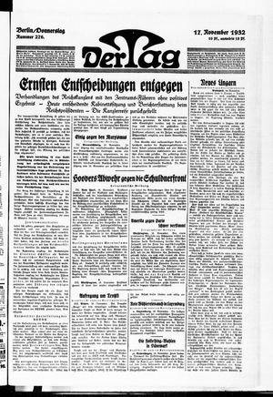 Der Tag vom 17.11.1932
