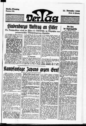 Der Tag vom 22.11.1932