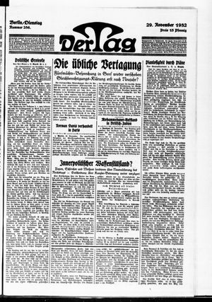 Der Tag vom 29.11.1932