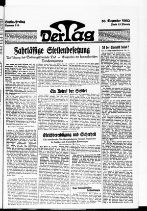 Der Tag vom 30.12.1932