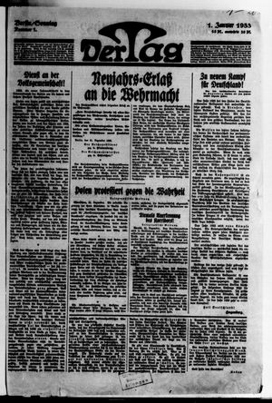 Der Tag vom 01.01.1933