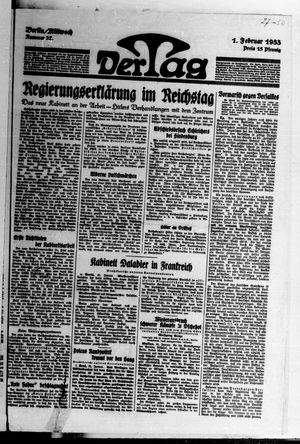 Der Tag on Feb 1, 1933