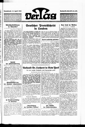 Der Tag vom 15.04.1933