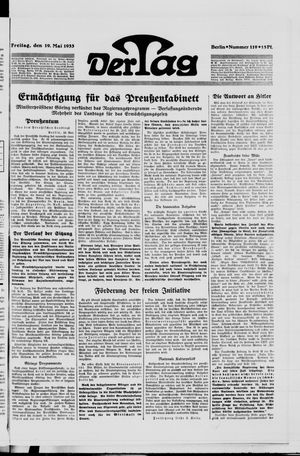 Der Tag on May 19, 1933