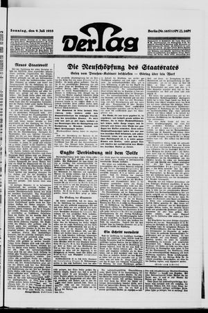 Der Tag vom 09.07.1933