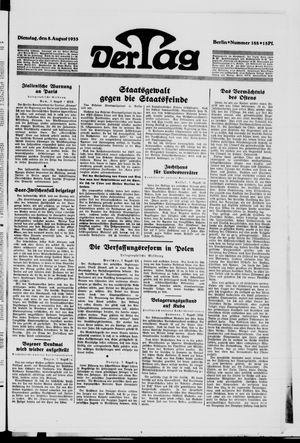 Der Tag vom 08.08.1933