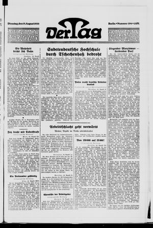 Der Tag vom 15.08.1933