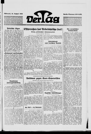 Der Tag vom 16.08.1933
