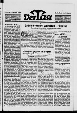 Der Tag vom 20.08.1933