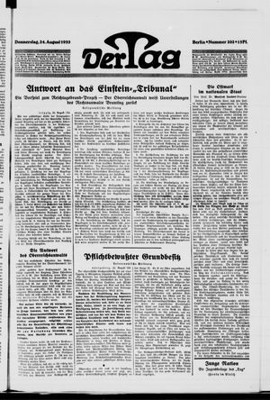 Der Tag vom 24.08.1933