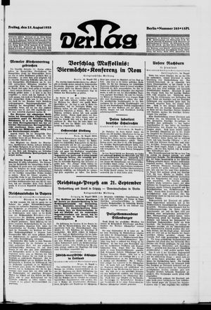 Der Tag vom 25.08.1933