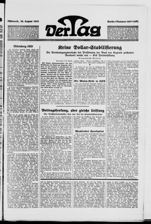 Der Tag vom 30.08.1933