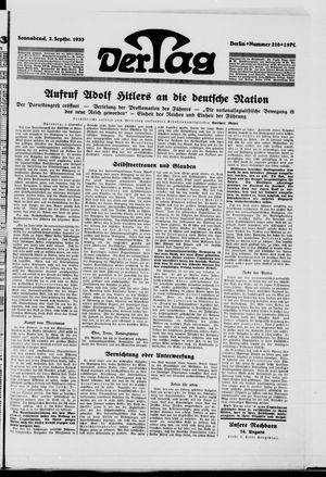 Der Tag vom 02.09.1933