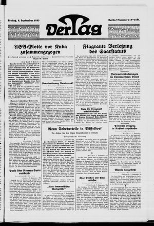 Der Tag vom 08.09.1933