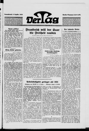 Der Tag vom 09.09.1933