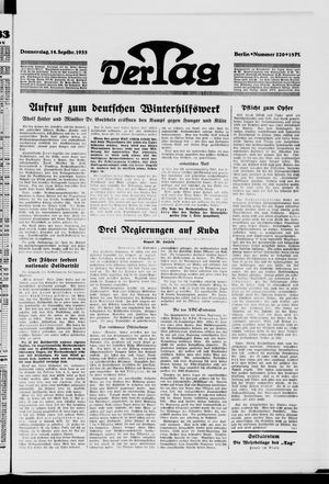 Der Tag vom 14.09.1933
