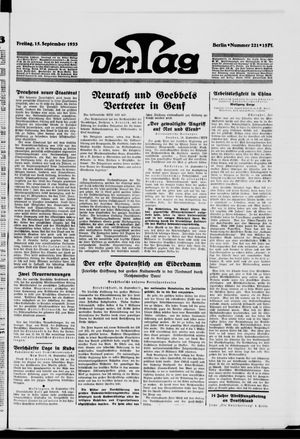 Der Tag vom 15.09.1933