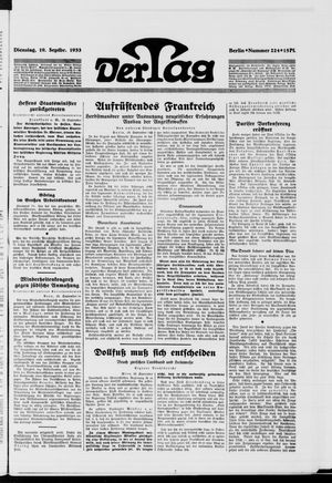 Der Tag vom 19.09.1933