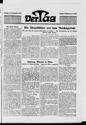 Der Tag vom 22.09.1933