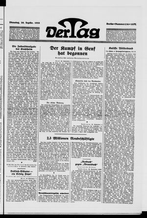 Der Tag vom 26.09.1933