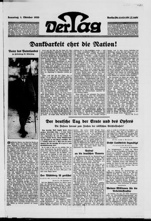 Der Tag vom 01.10.1933