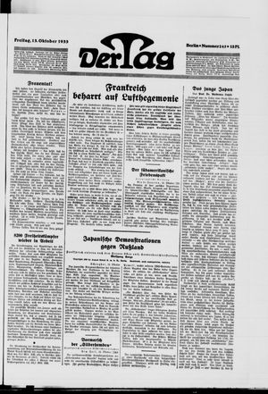 Der Tag vom 13.10.1933
