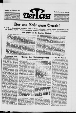 Der Tag vom 15.10.1933
