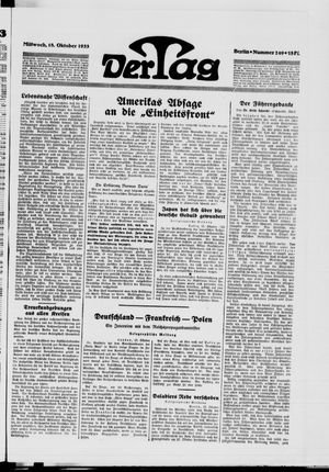 Der Tag vom 18.10.1933