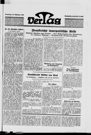 Der Tag vom 22.10.1933