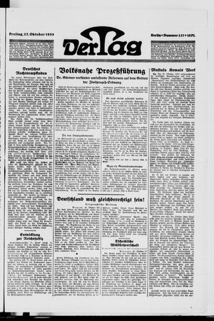 Der Tag vom 27.10.1933