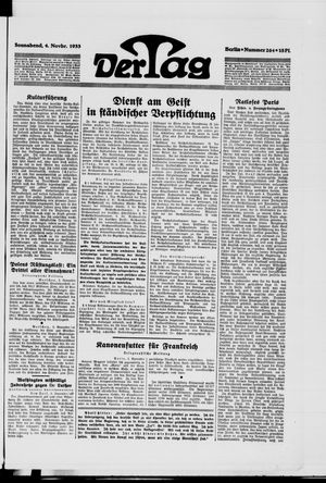 Der Tag vom 04.11.1933