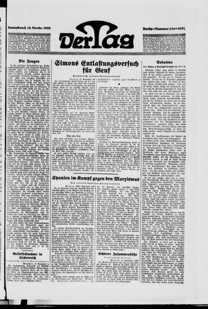Der Tag vom 18.11.1933