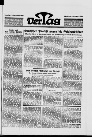 Der Tag vom 19.11.1933