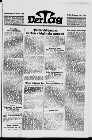 Der Tag vom 30.11.1933