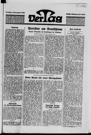 Der Tag vom 01.12.1933