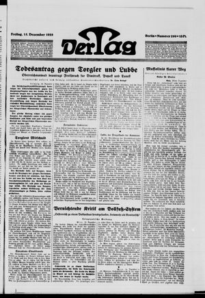 Der Tag vom 15.12.1933