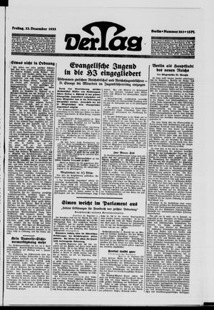 Der Tag vom 22.12.1933
