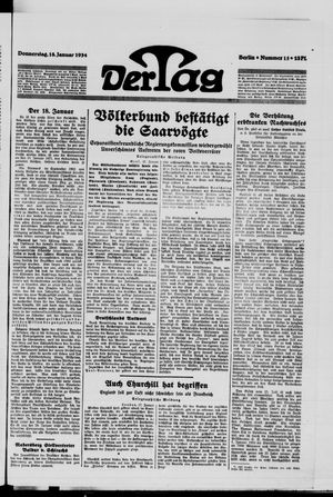 Der Tag vom 18.01.1934
