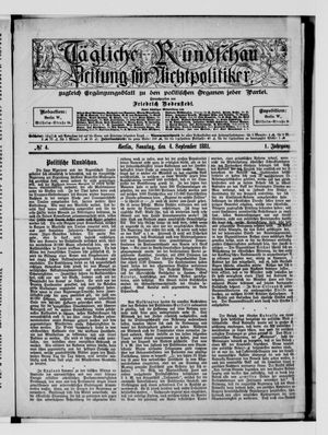 Tägliche Rundschau vom 04.09.1881